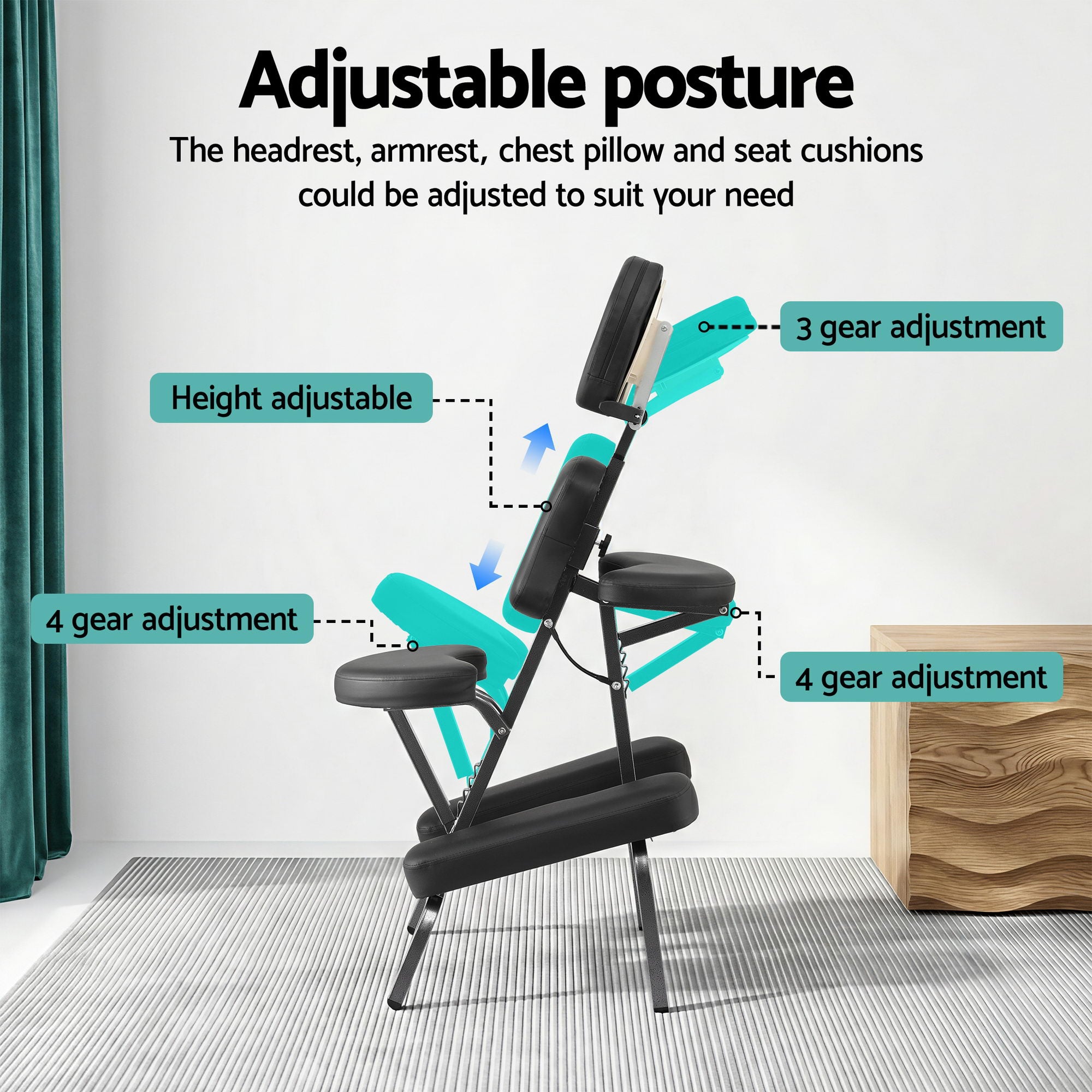Massage Chairs: Zenses Portable Massage Chair Lightweight Folding Tattoo Lash Beauty Bed