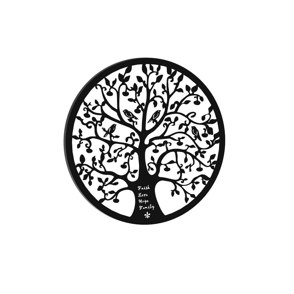 3D Wall Art: Artiss Metal Wall Art Hanging Sculpture Home Decor Leaf Tree of Life Round Frame