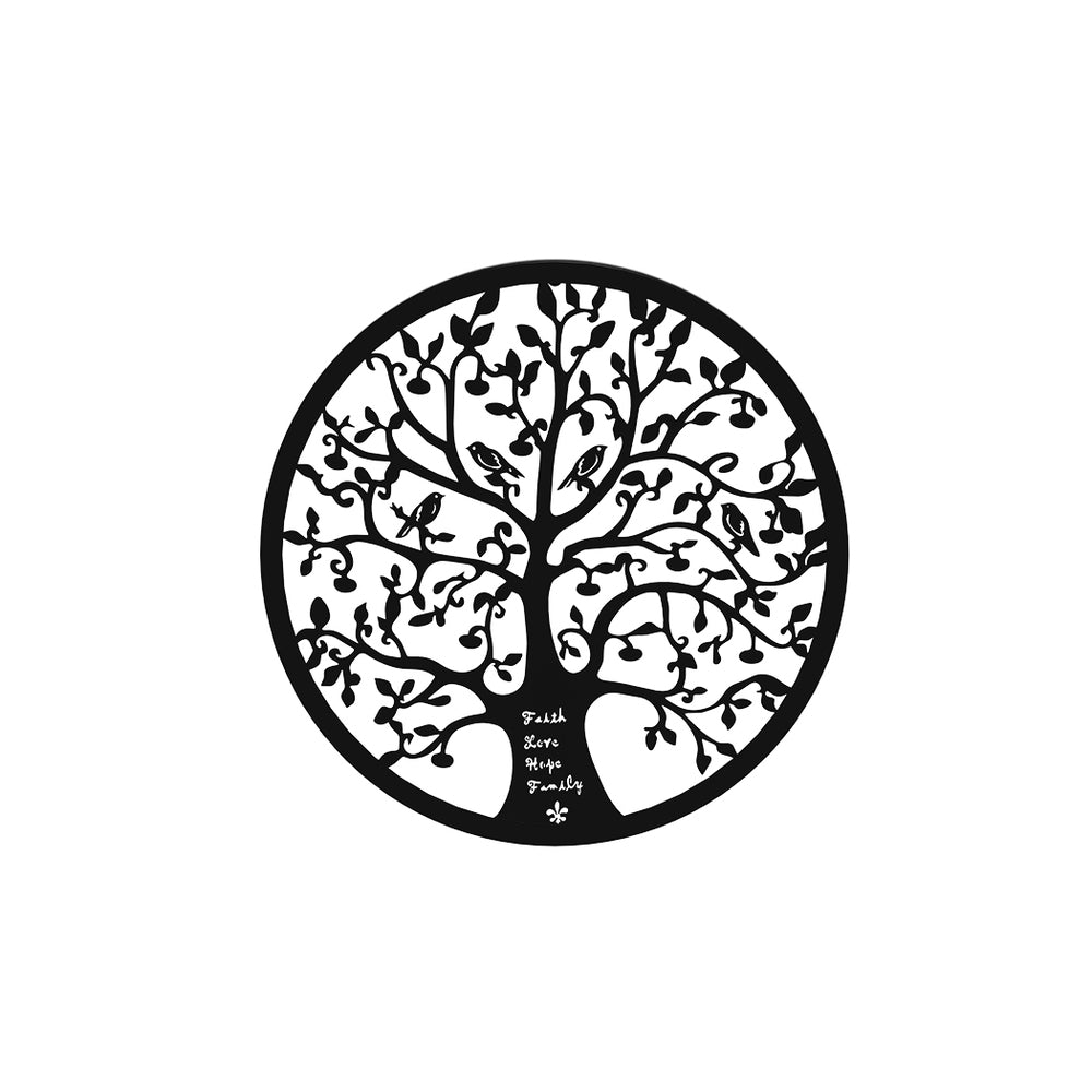 3D Wall Art: Artiss Metal Wall Art Hanging Sculpture Home Decor Leaf Tree of Life Round Frame