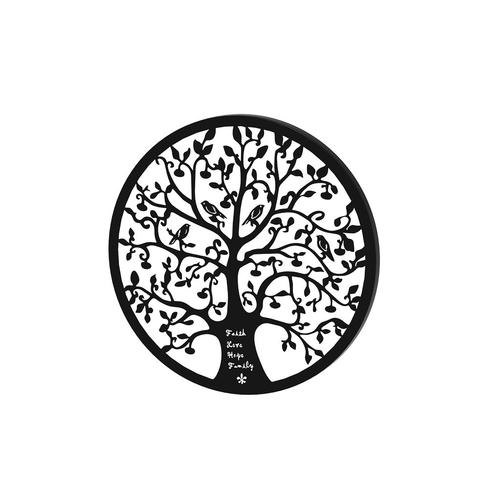 3D Wall Art: Artiss Metal Wall Art Hanging Sculpture Home Decor Leaf Tree of Life Round Frame