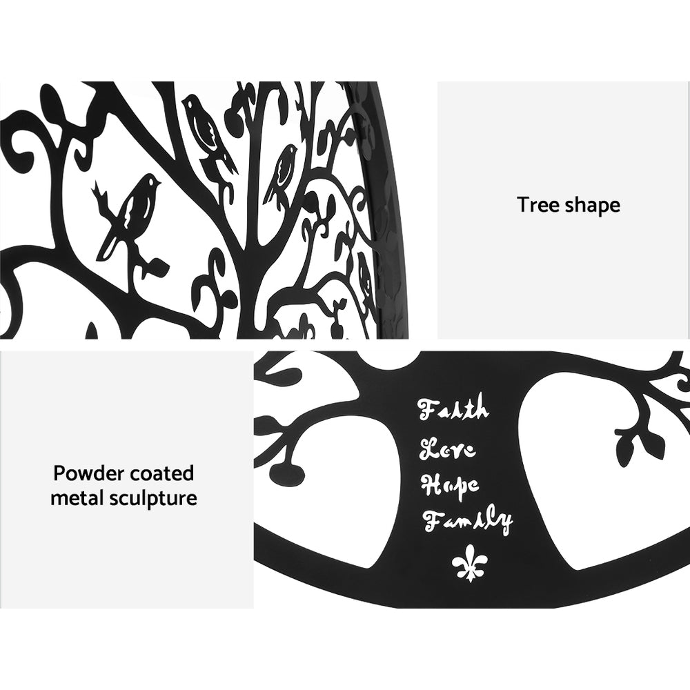 3D Wall Art: Artiss Metal Wall Art Hanging Sculpture Home Decor Leaf Tree of Life Round Frame