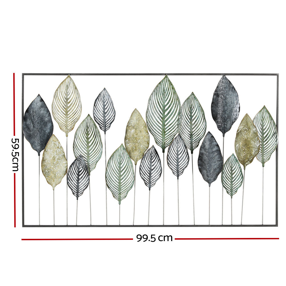 3D Wall Art: Artiss Metal Wall Art Hanging Sculpture Home Decor Leaf Tree of Life Framed
