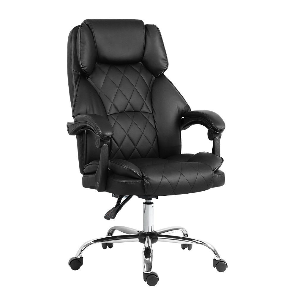 Office & Desk Chairs: Artiss Executive Office Chair Leather Recliner Black