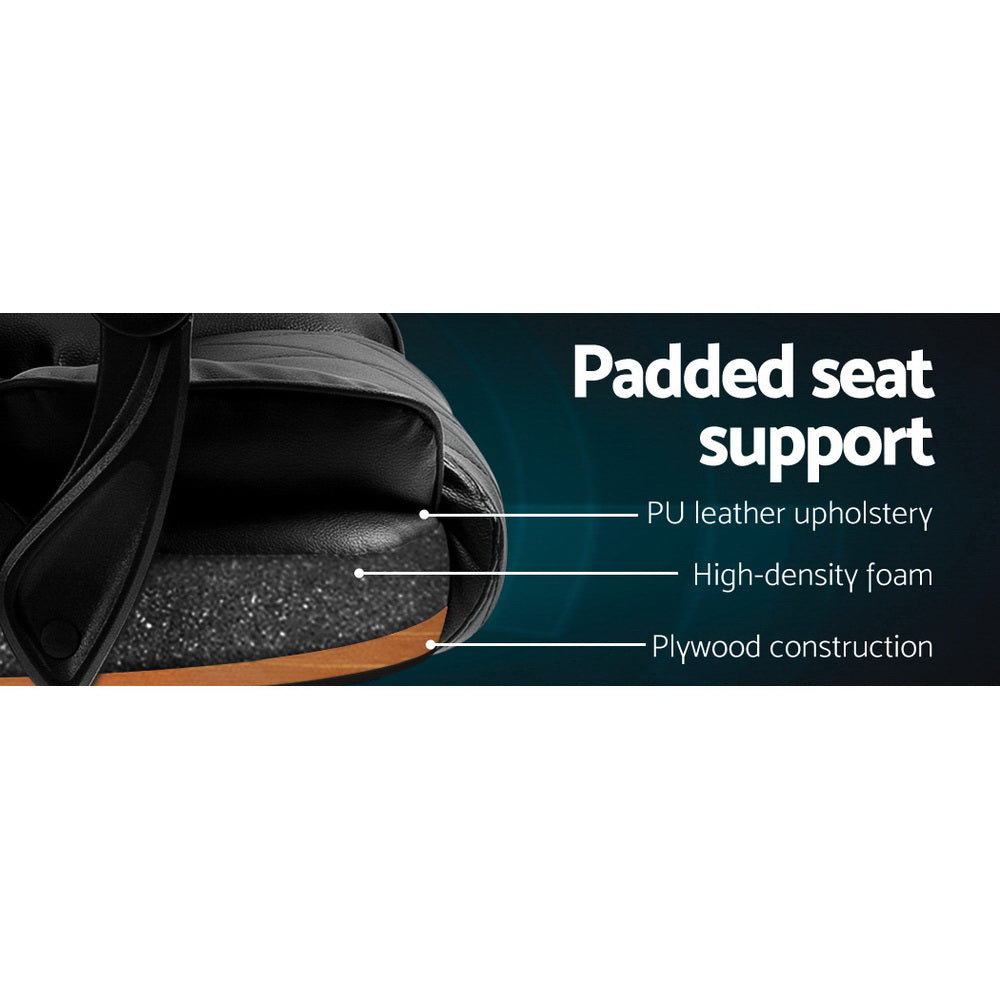 Office & Desk Chairs: Artiss Executive Office Chair Leather Recliner Black