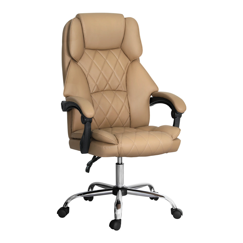 Office & Desk Chairs: Artiss Executive Office Chair Leather Recliner Espresso