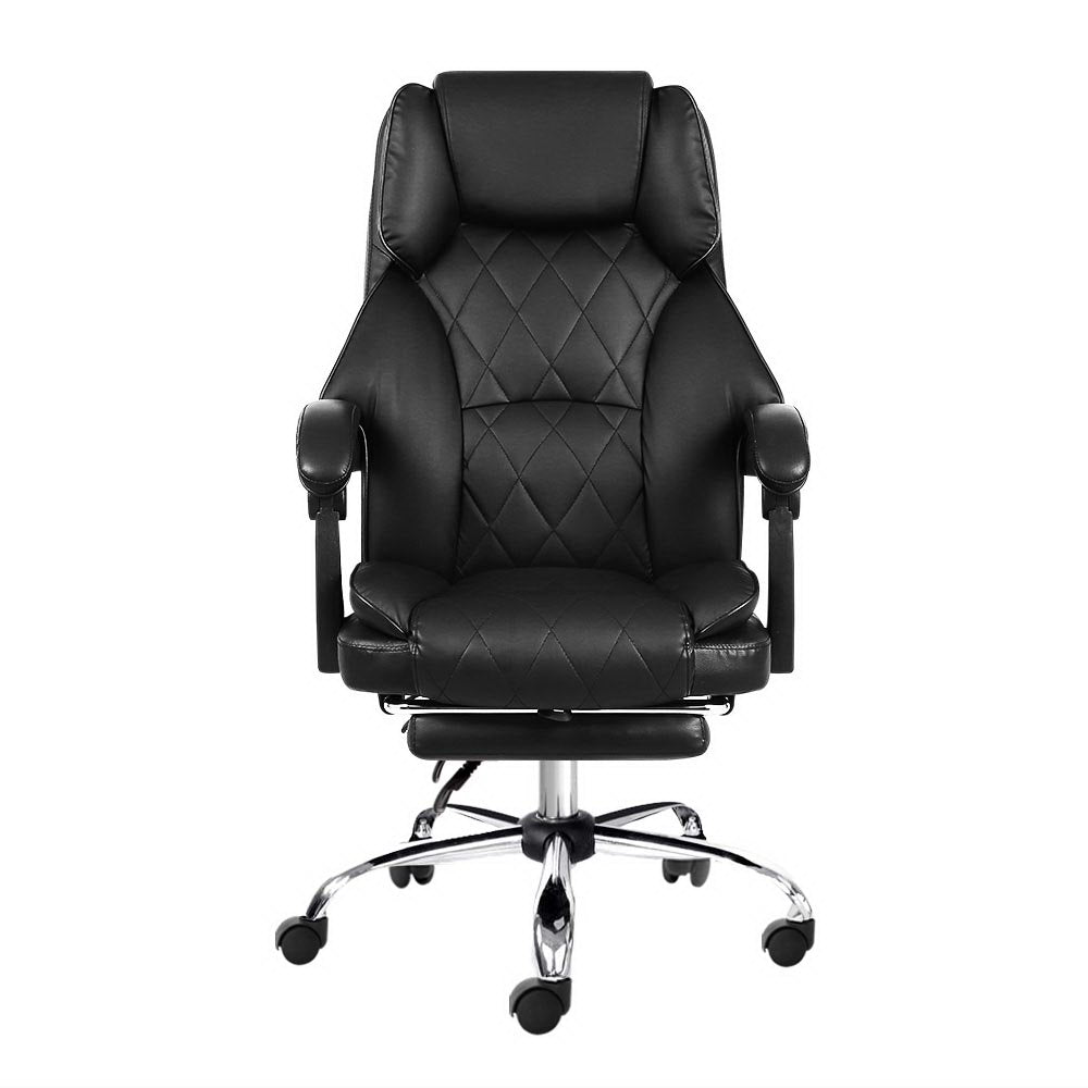 Office & Desk Chairs: Artiss Executive Office Chair Leather Footrest Black