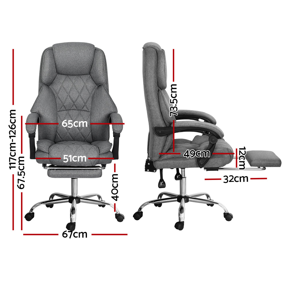 Office & Desk Chairs: Artiss Executive Office Chair Footrest Grey