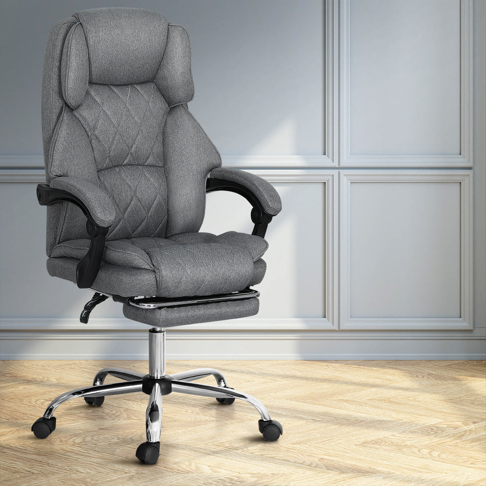 Office & Desk Chairs: Artiss Executive Office Chair Footrest Grey