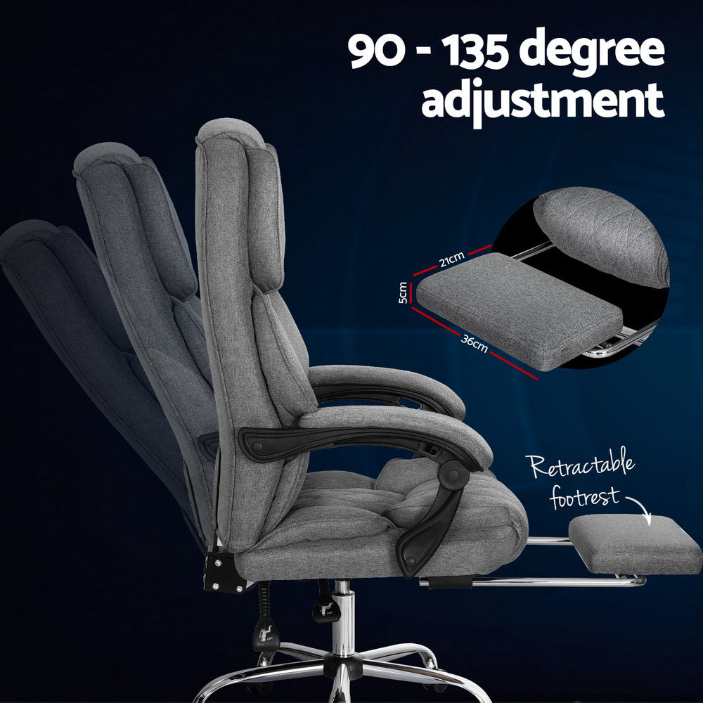 Office & Desk Chairs: Artiss Executive Office Chair Footrest Grey
