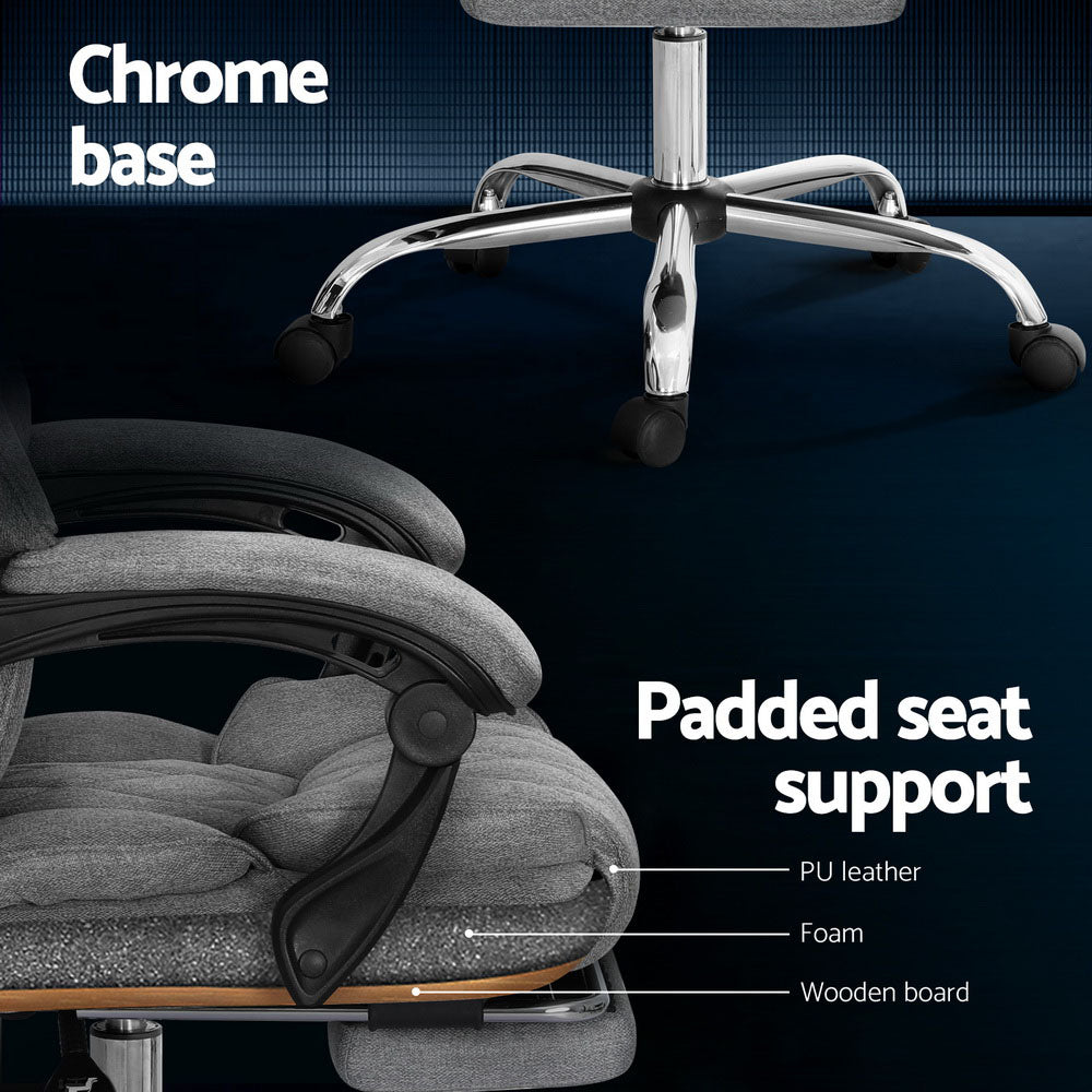 Office & Desk Chairs: Artiss Executive Office Chair Footrest Grey