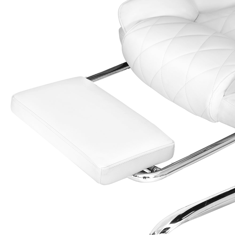 Office & Desk Chairs: Artiss Executive Office Chair Leather Footrest White