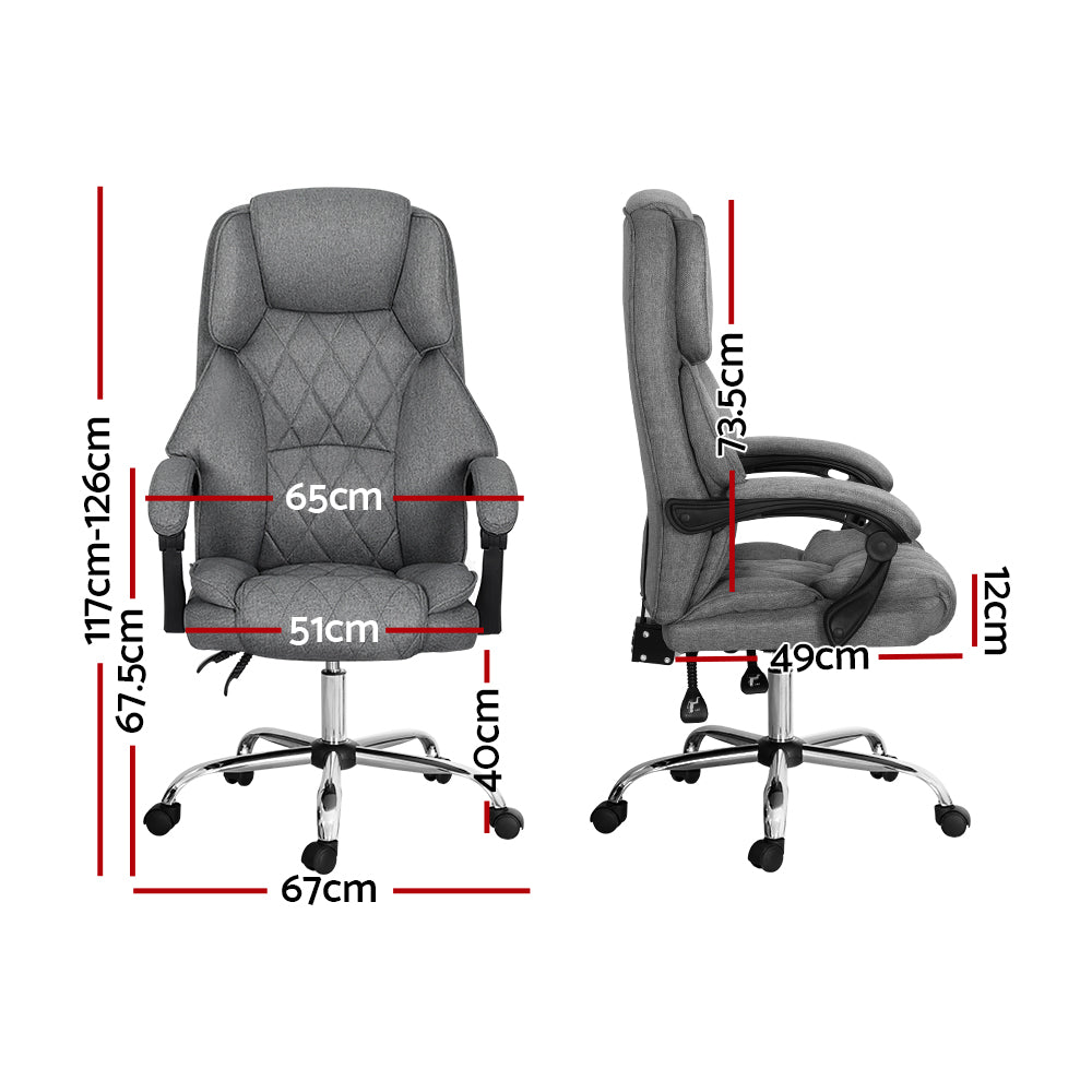 Office & Desk Chairs: Artiss Executive Office Chair Recliner Grey