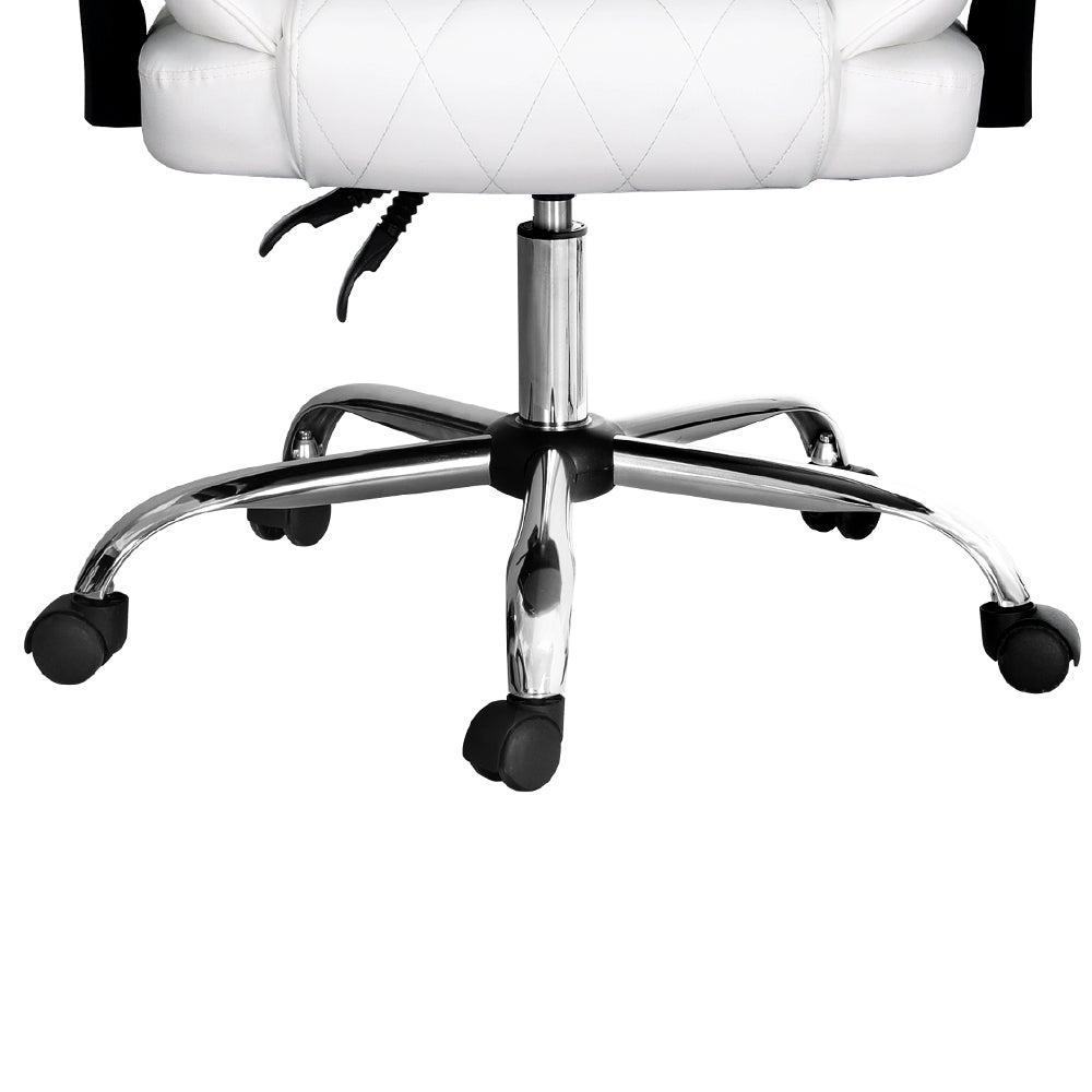 Office & Desk Chairs: Artiss Executive Office Chair Leather Recliner White