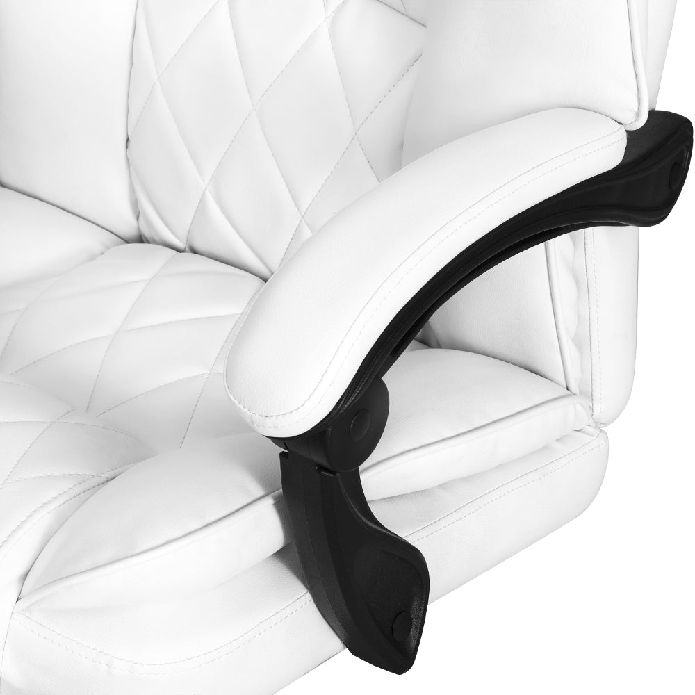 Office & Desk Chairs: Artiss Executive Office Chair Leather Recliner White