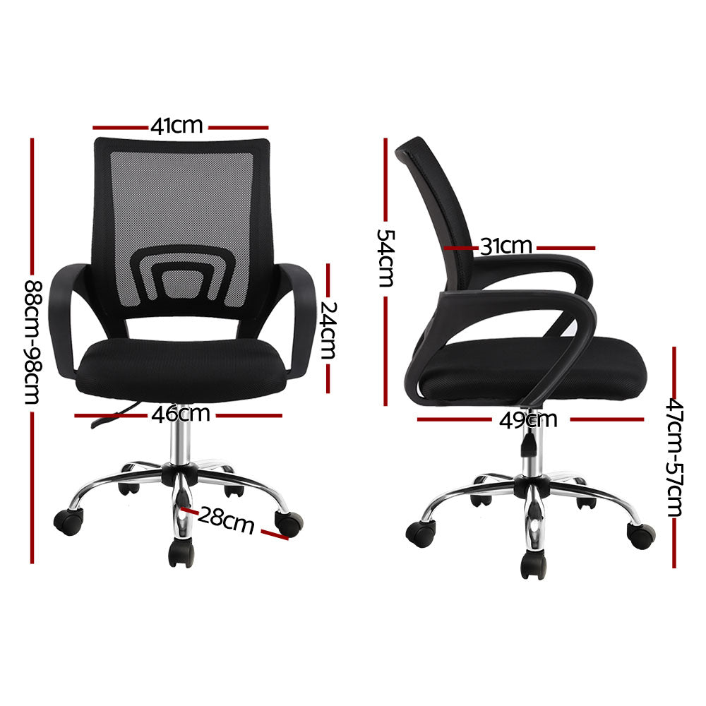 Office & Desk Chairs: Artiss Mesh Office Chair Mid Back Black