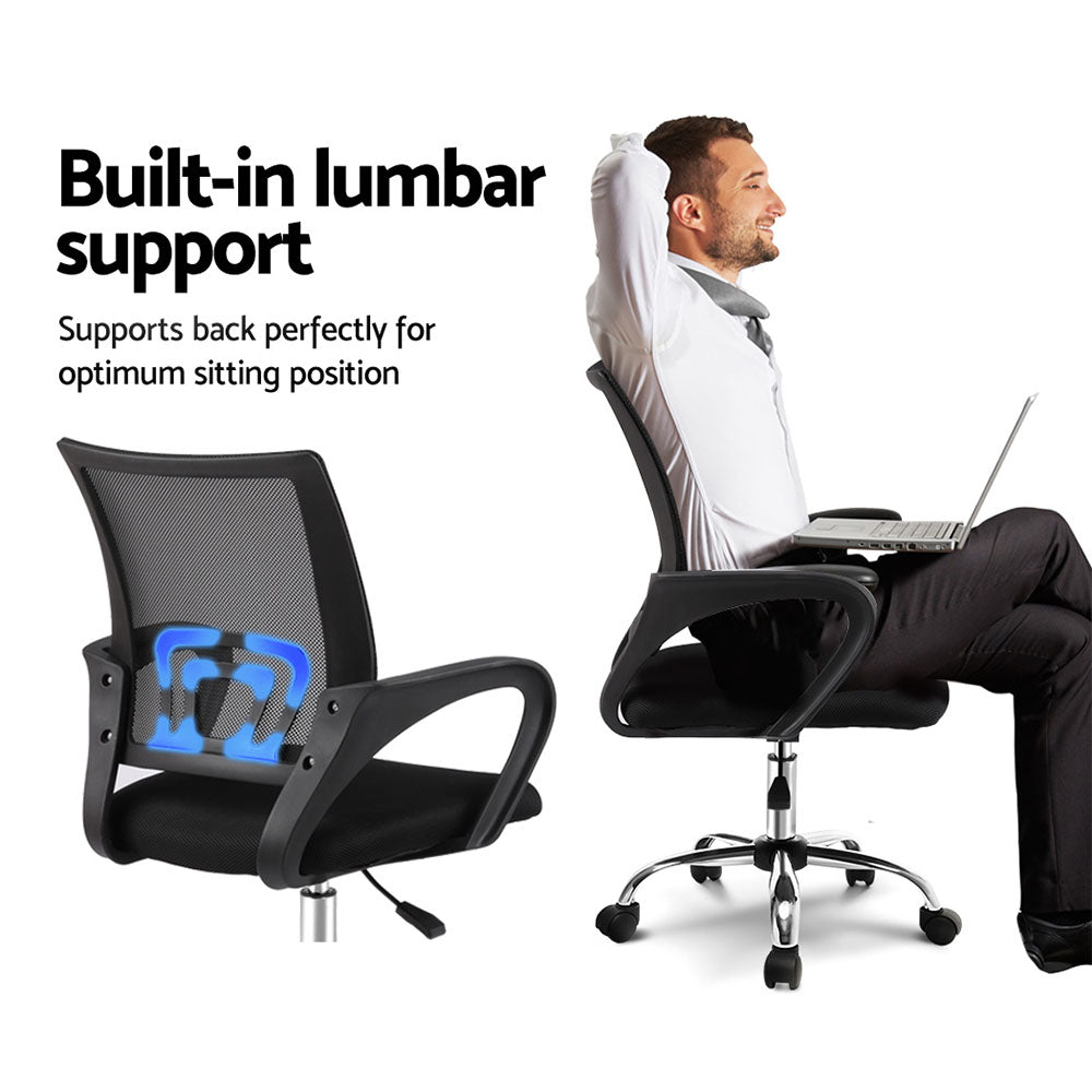 Office & Desk Chairs: Artiss Mesh Office Chair Mid Back Black