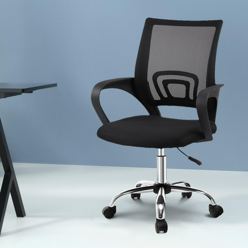 Office & Desk Chairs: Artiss Mesh Office Chair Mid Back Black