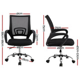 Artiss 2x Mesh Office Chair Mid Back Black