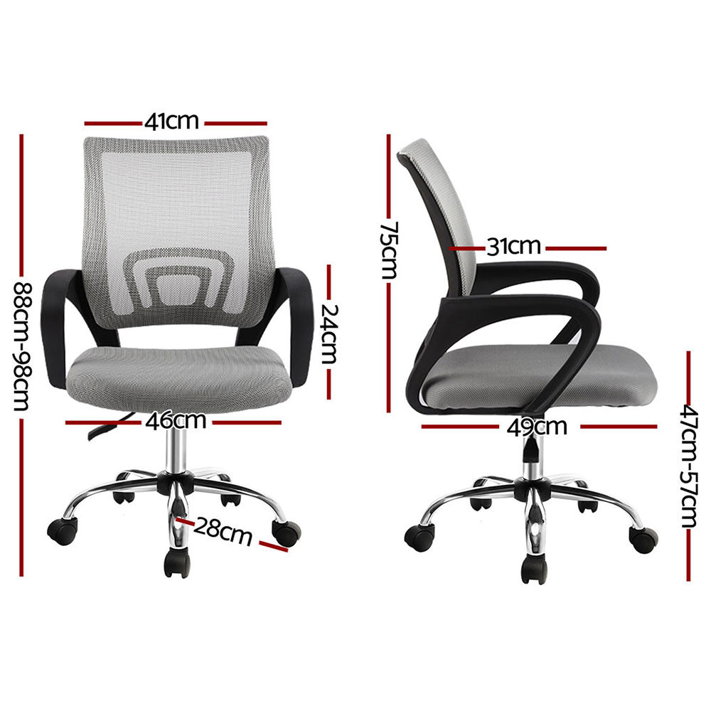 Office & Desk Chairs: Artiss 2x Mesh Office Chair Mid Back Grey