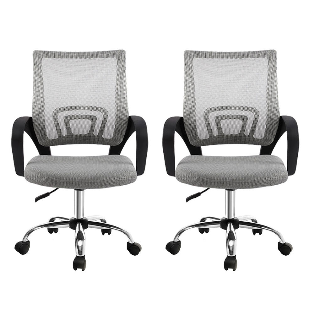 Office & Desk Chairs: Artiss 2x Mesh Office Chair Mid Back Grey
