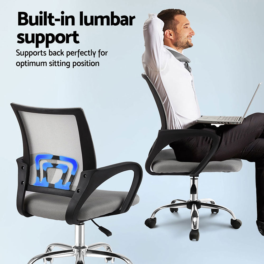 Office & Desk Chairs: Artiss 2x Mesh Office Chair Mid Back Grey
