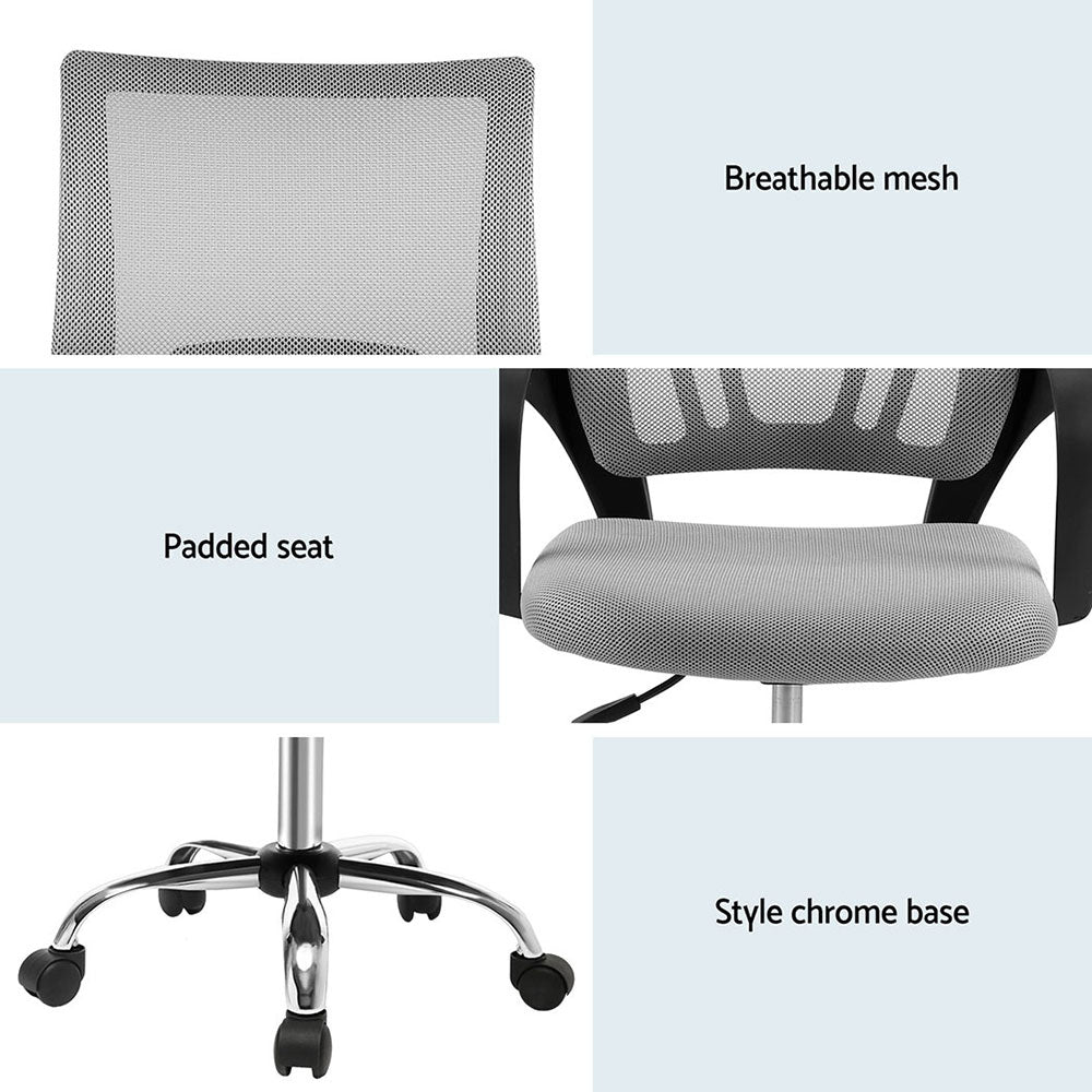 Office & Desk Chairs: Artiss 2x Mesh Office Chair Mid Back Grey
