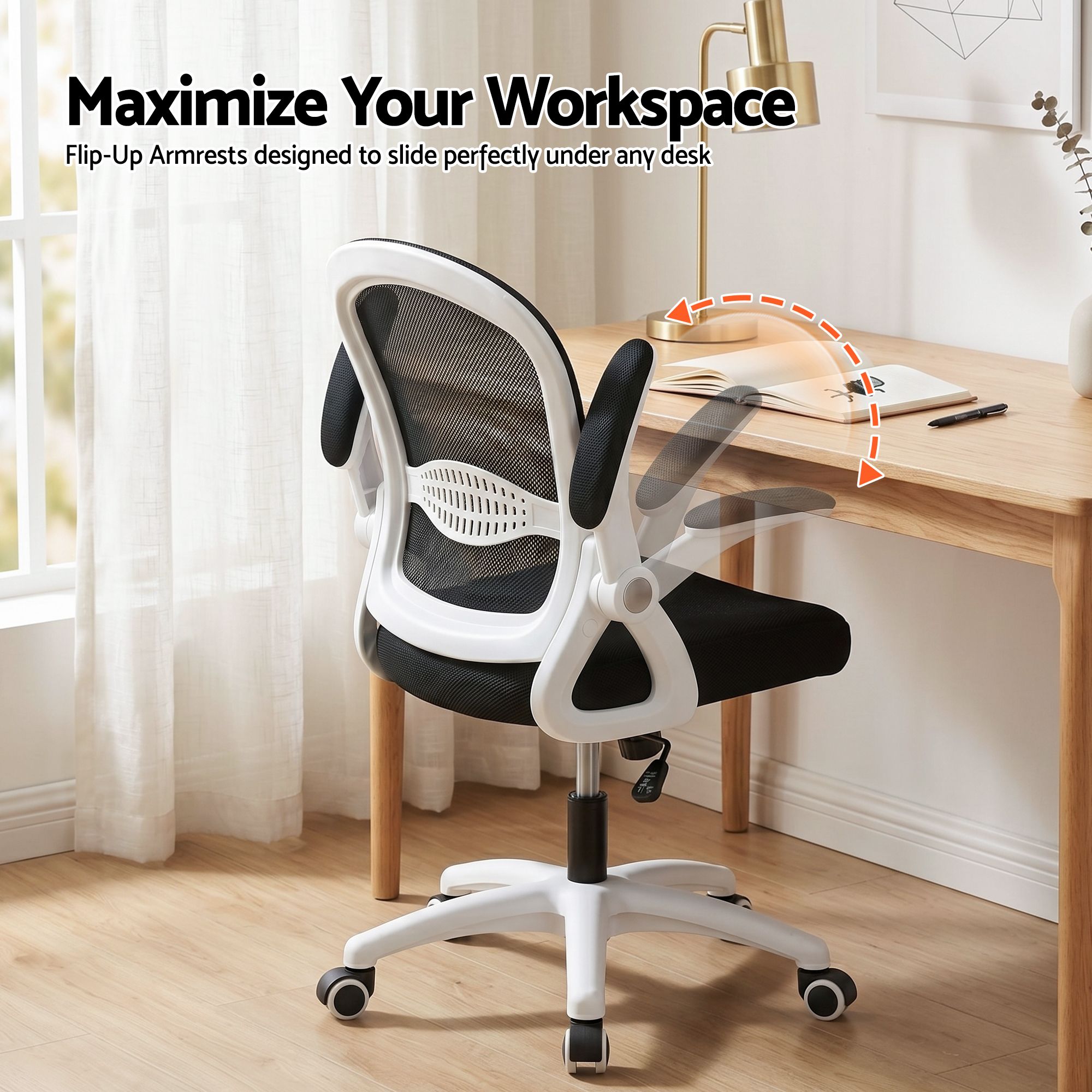 Office & Desk Chairs: Artiss Mesh Office Chair Mid Back Black
