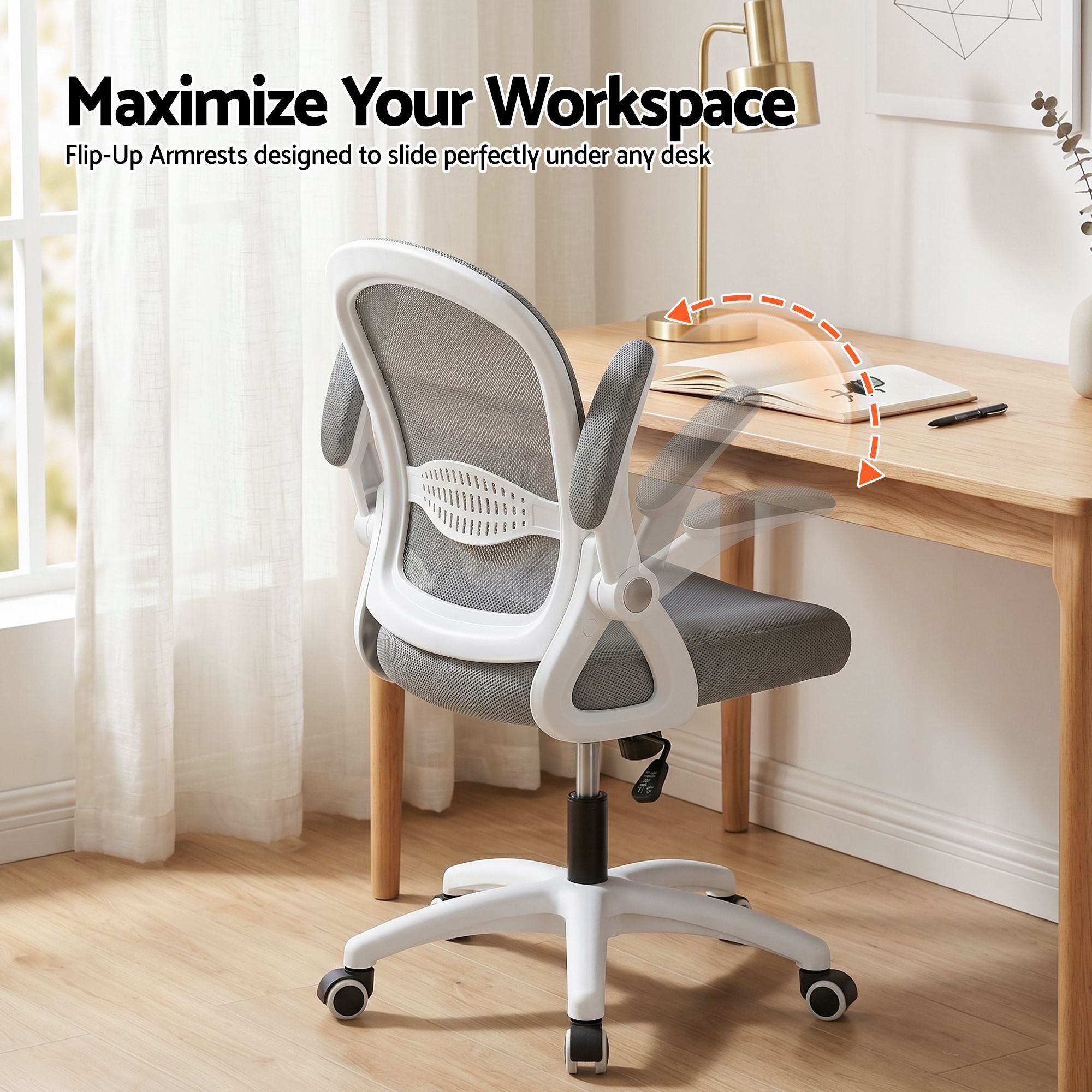 Office & Desk Chairs: Artiss Mesh Office Chair Mid Back Grey