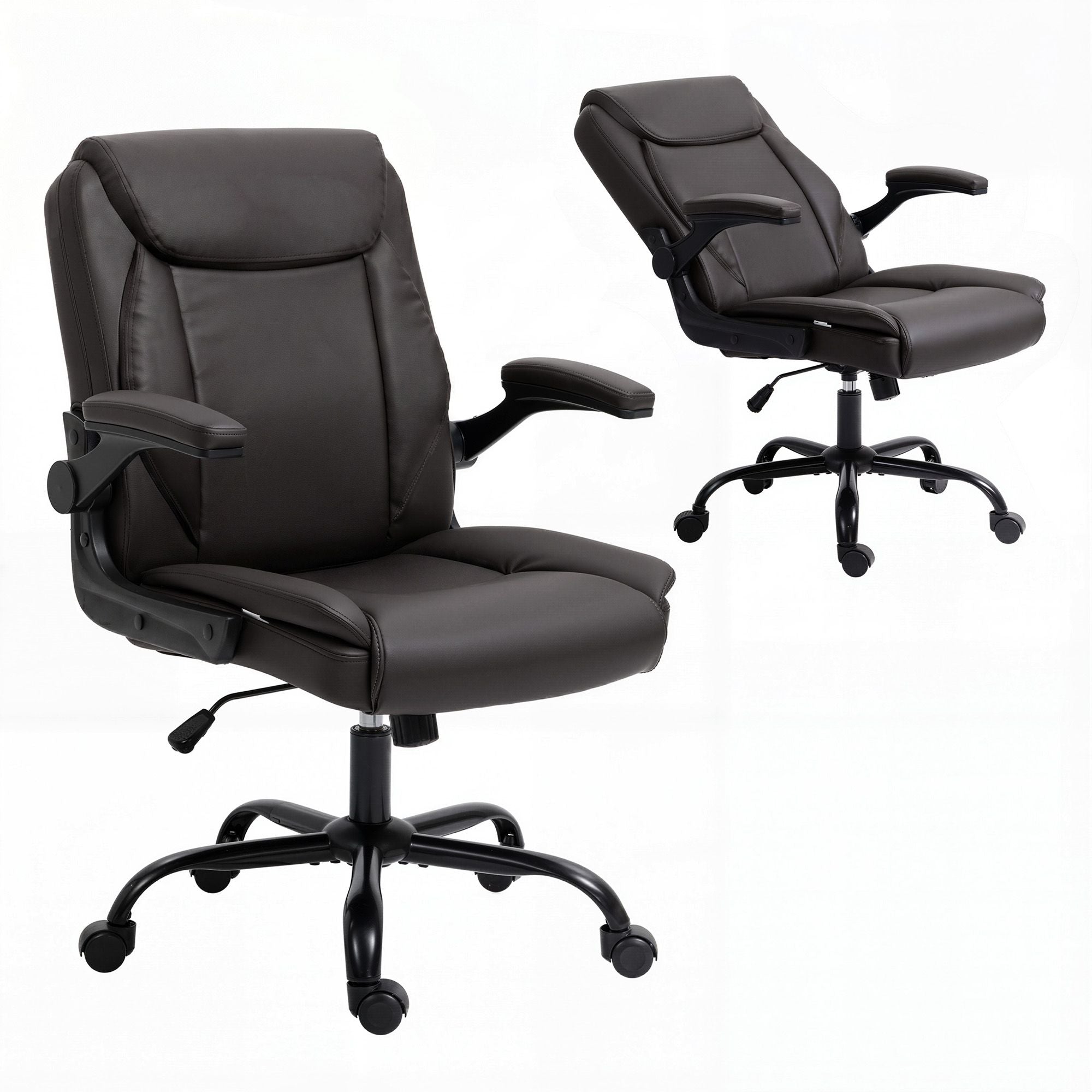Office & Desk Chairs: Artiss Executive Office Chair Mid Back Brwon