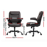 Office & Desk Chairs: Artiss Executive Office Chair Mid Back Brwon