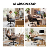 Office & Desk Chairs: Artiss Executive Office Chair Mid Back Brwon