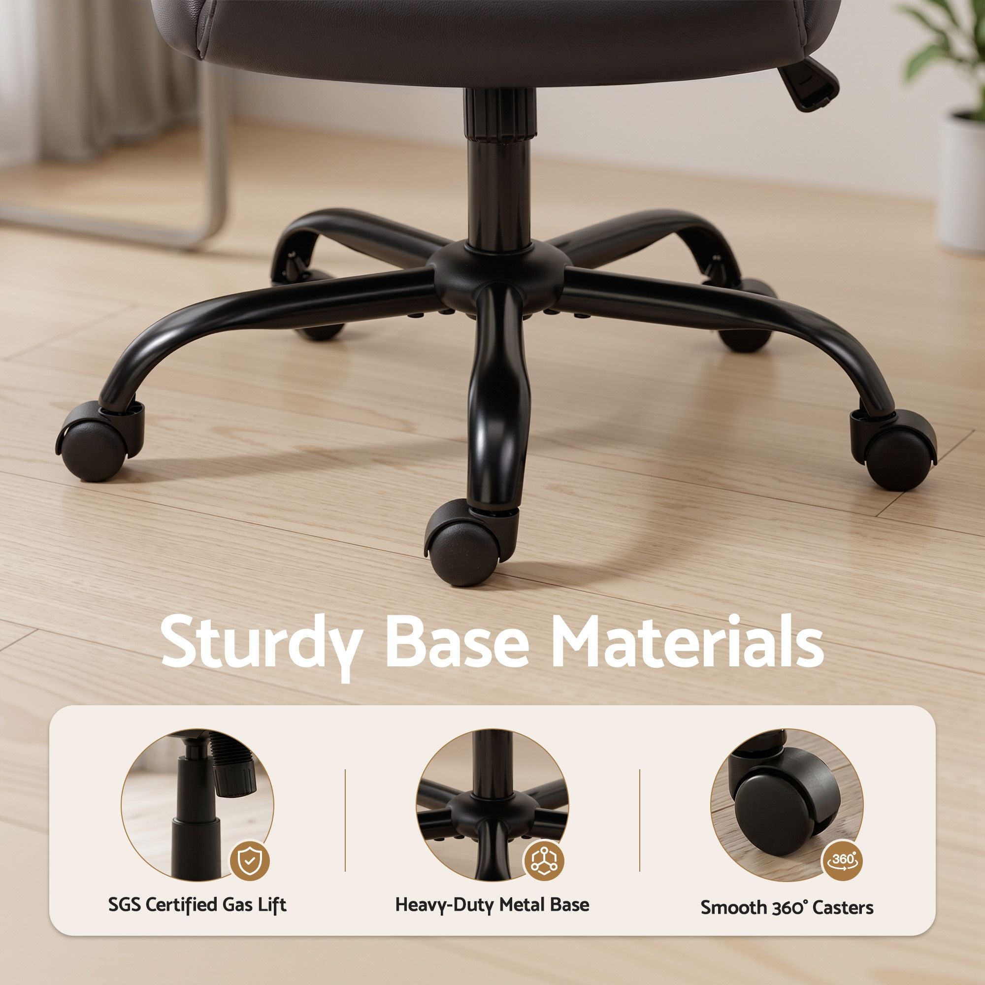 Office & Desk Chairs: Artiss Executive Office Chair Mid Back Brwon