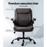 Artiss Executive Office Chair Mid Back Brown