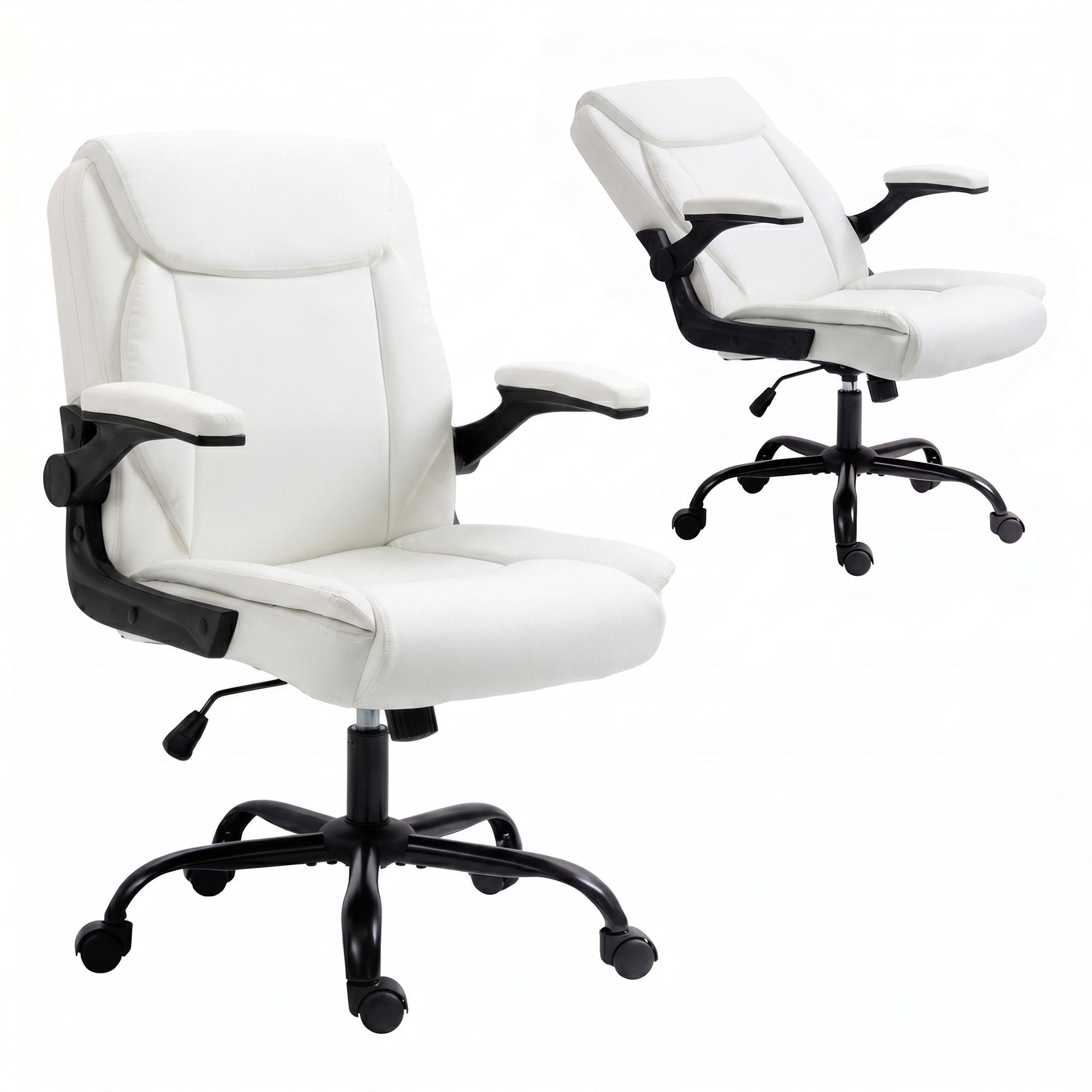 Office & Desk Chairs: Artiss Executive Office Chair Mid Back White