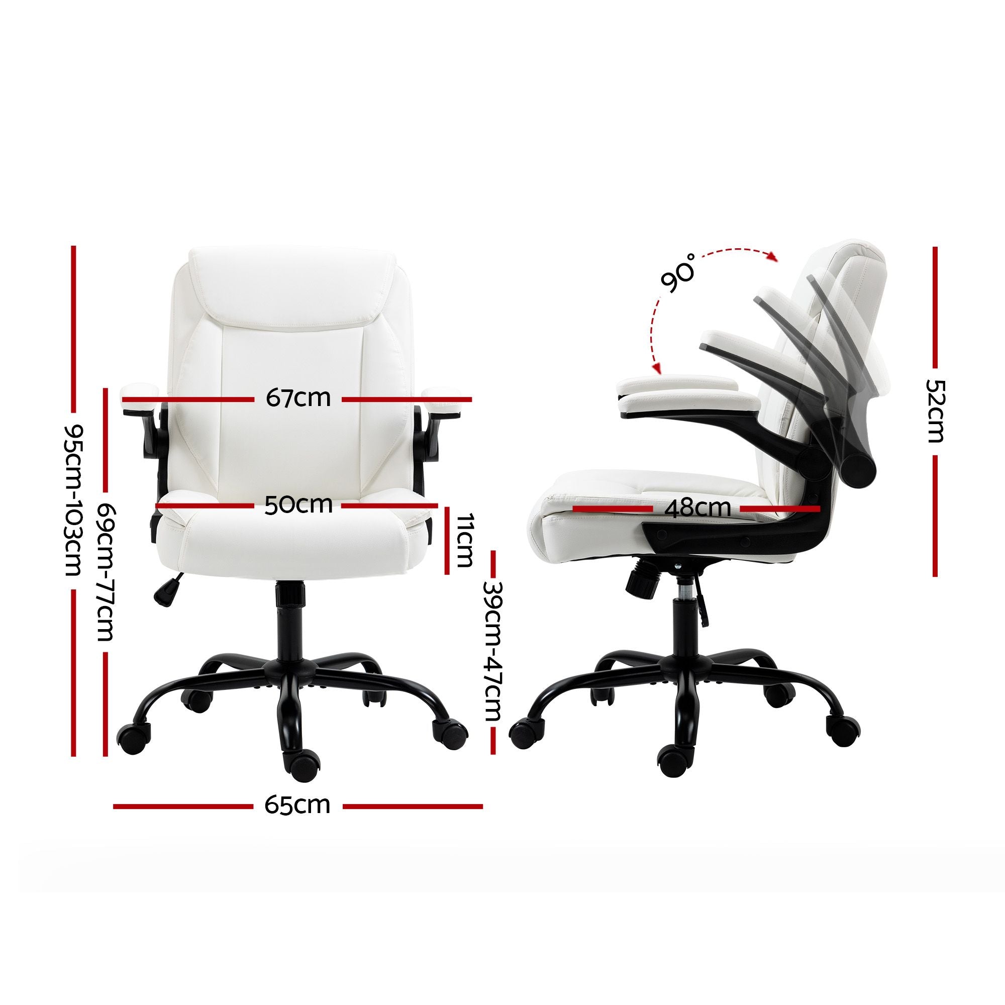 Office & Desk Chairs: Artiss Executive Office Chair Mid Back White
