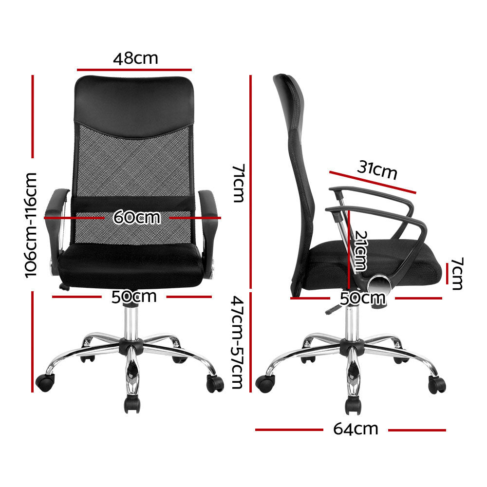 Office & Desk Chairs: Artiss Mesh Office Chair High Back Black