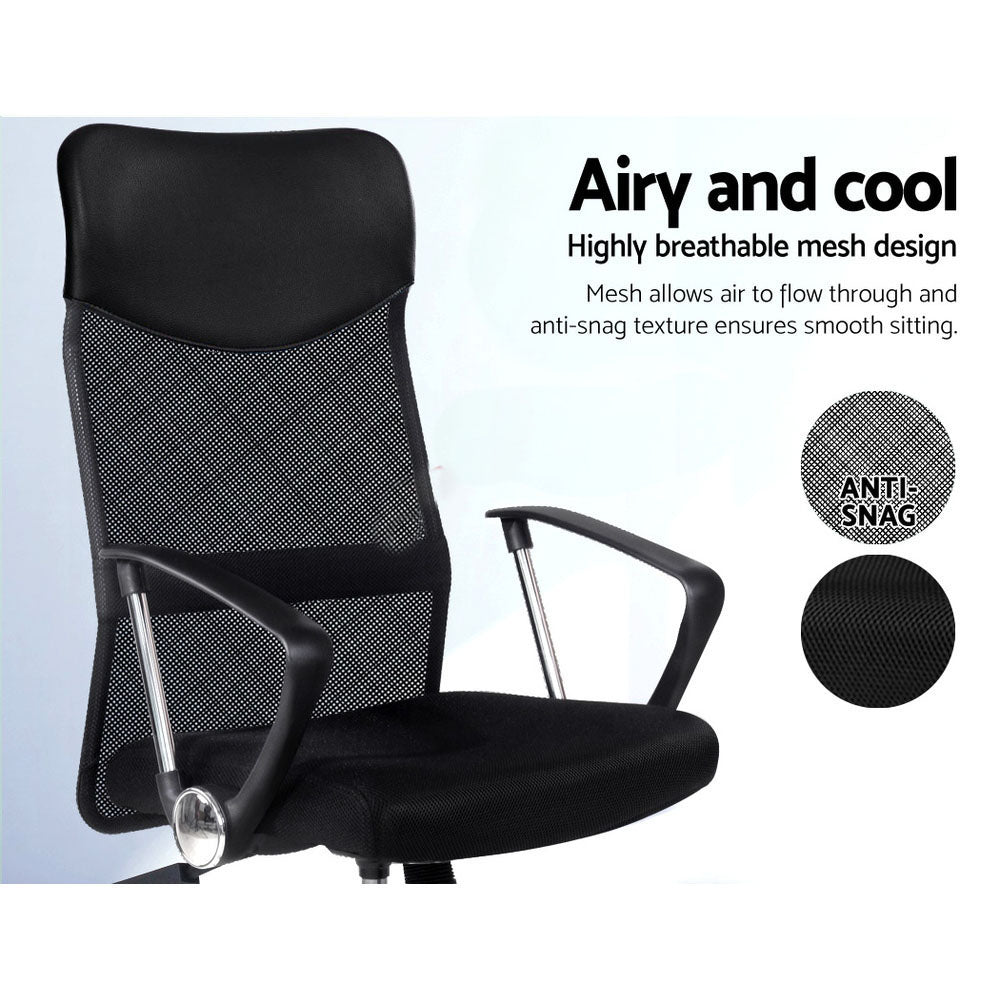 Office & Desk Chairs: Artiss Mesh Office Chair High Back Black