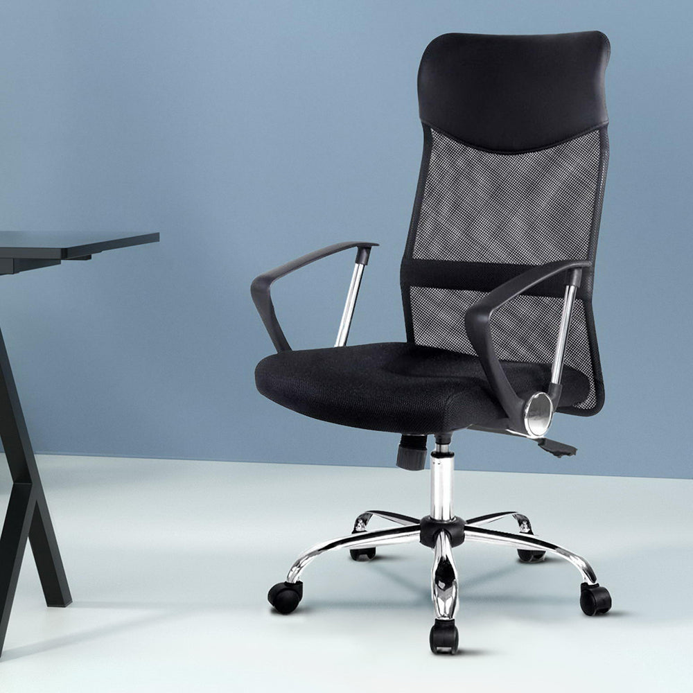 Office & Desk Chairs: Artiss Mesh Office Chair High Back Black