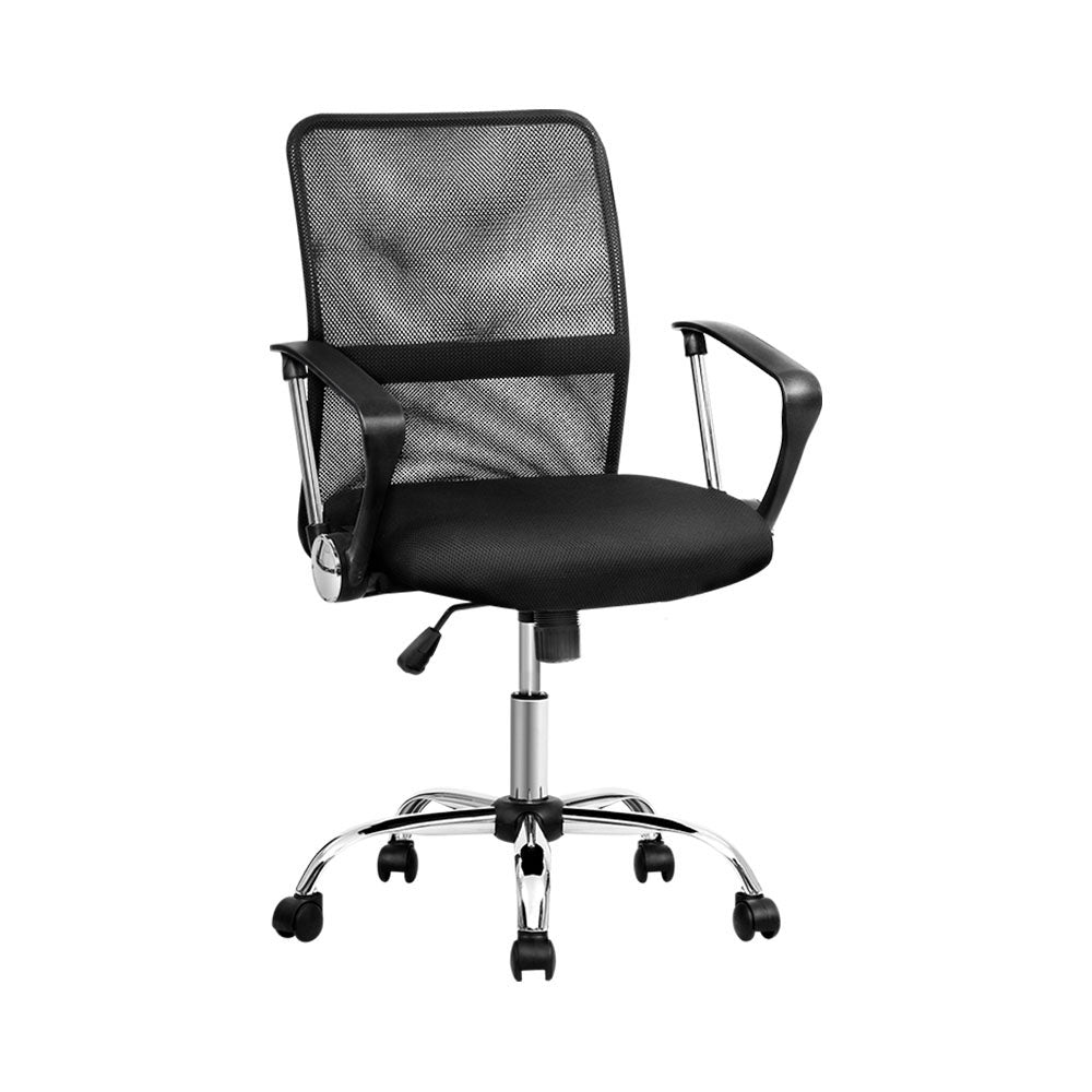 Office & Desk Chairs: Artiss Mesh Office Chair Mid Back Black