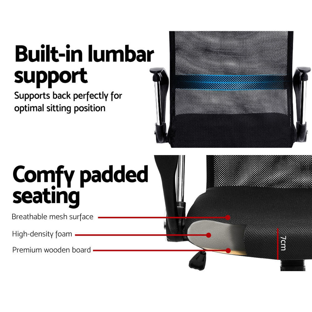 Office & Desk Chairs: Artiss Mesh Office Chair Mid Back Black