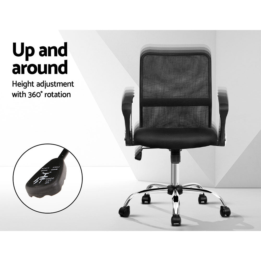 Office & Desk Chairs: Artiss Mesh Office Chair Mid Back Black