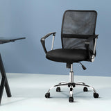 Artiss Mesh Office Chair Mid Back Black