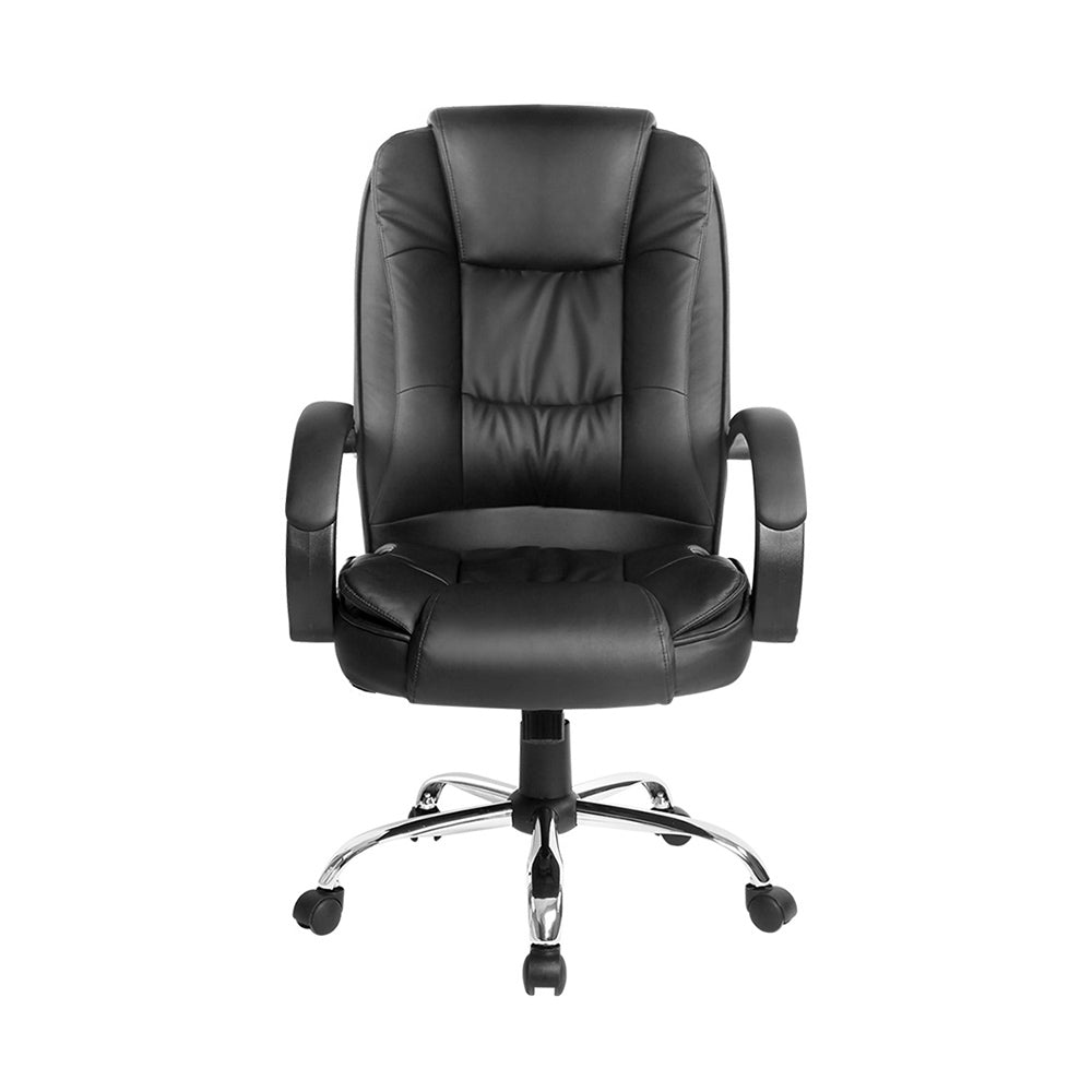 Office & Desk Chairs: Artiss Executive Office Chair Leather Tilt Black