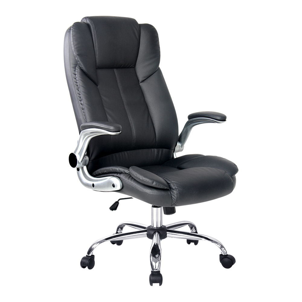Office & Desk Chairs: Artiss Executive Office Chair Leather Tilt Black