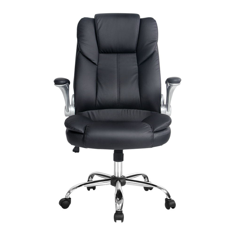 Office & Desk Chairs: Artiss Executive Office Chair Leather Tilt Black