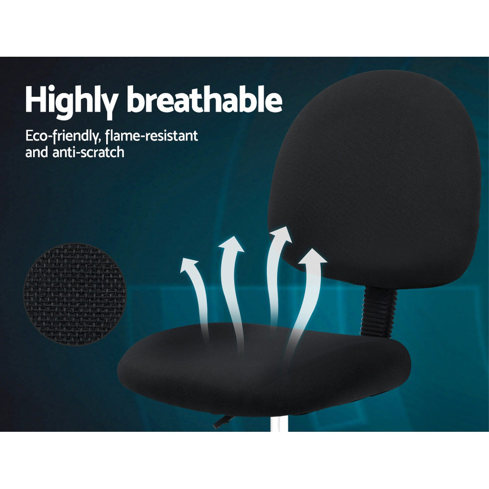 Office & Desk Chairs: Artiss Office Chair Drafting Stool Fabric Chairs Black