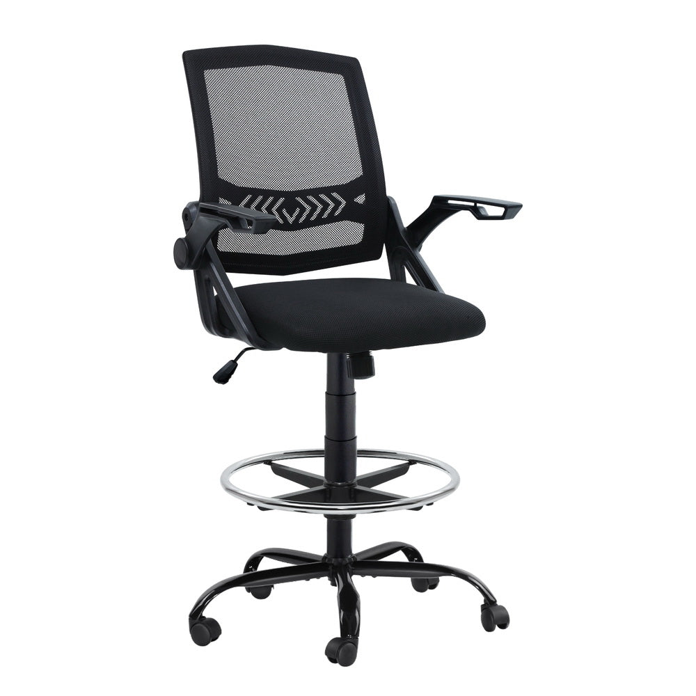 Office & Desk Chairs: Artiss Office Chair Drafting Stool Mesh Chairs Black