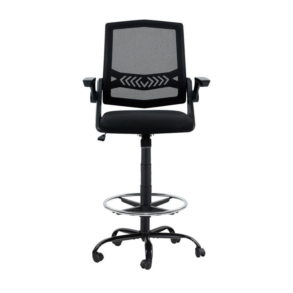 Office & Desk Chairs: Artiss Office Chair Drafting Stool Mesh Chairs Black