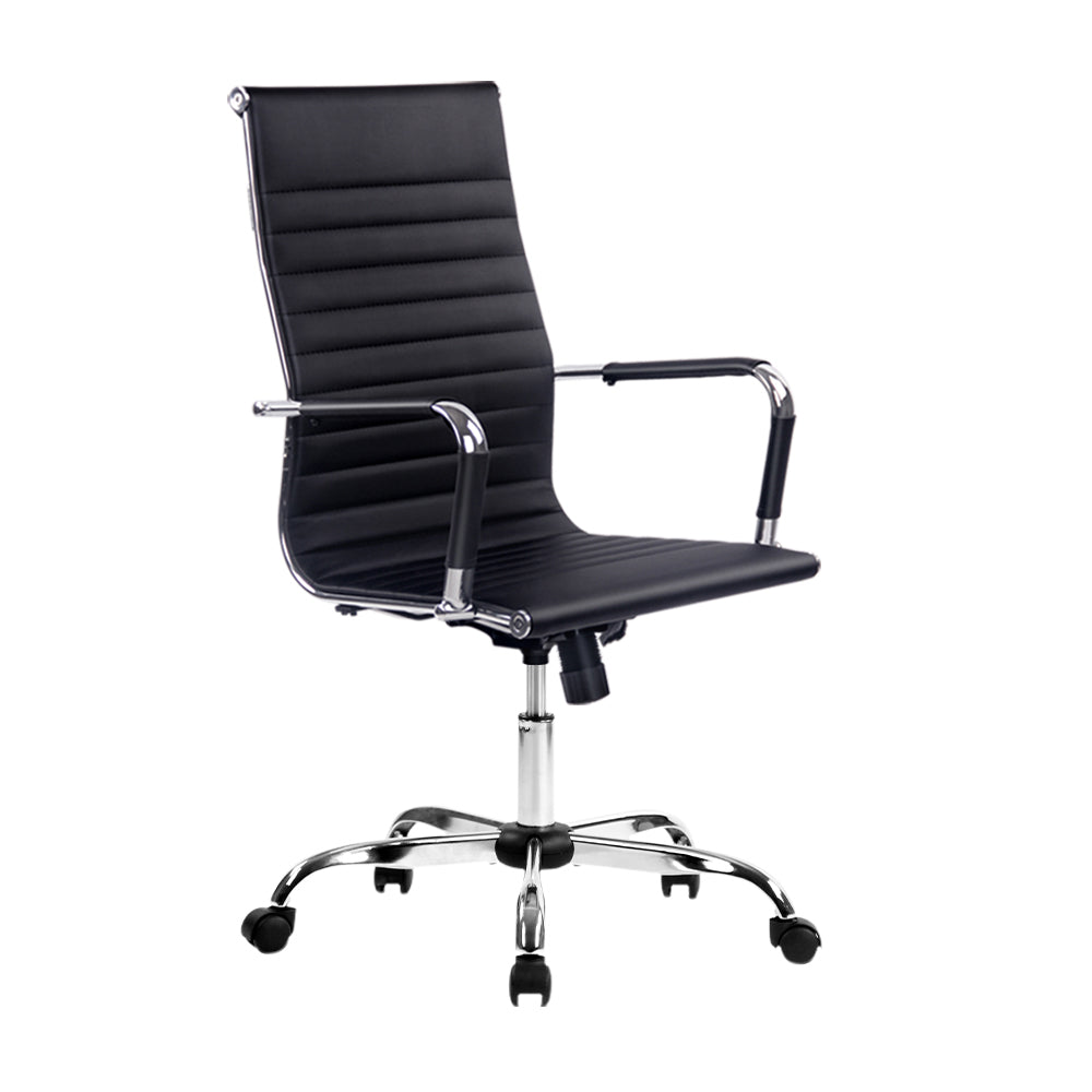 Office & Desk Chairs: Artiss Office Chair Conference Chairs PU Leather High Back Black