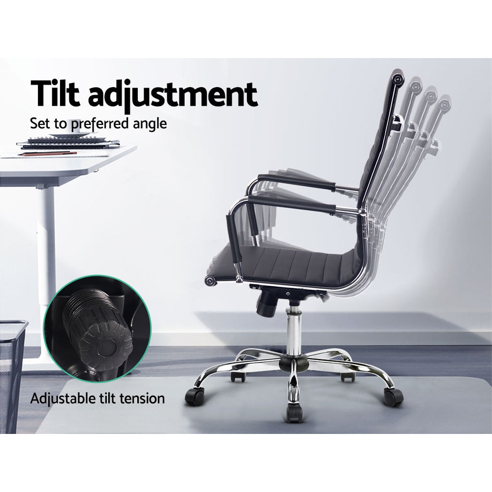 Office & Desk Chairs: Artiss Office Chair Conference Chairs PU Leather High Back Black
